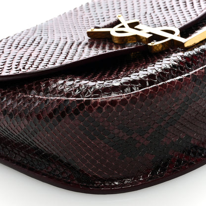Saint Laurent Snakeskin Small Kaia Satchel Burgundy 7 of 8