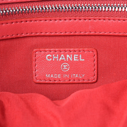 Chanel Lambskin Quilted Medium Ground Control Cosmetic Case Red 6 of 8