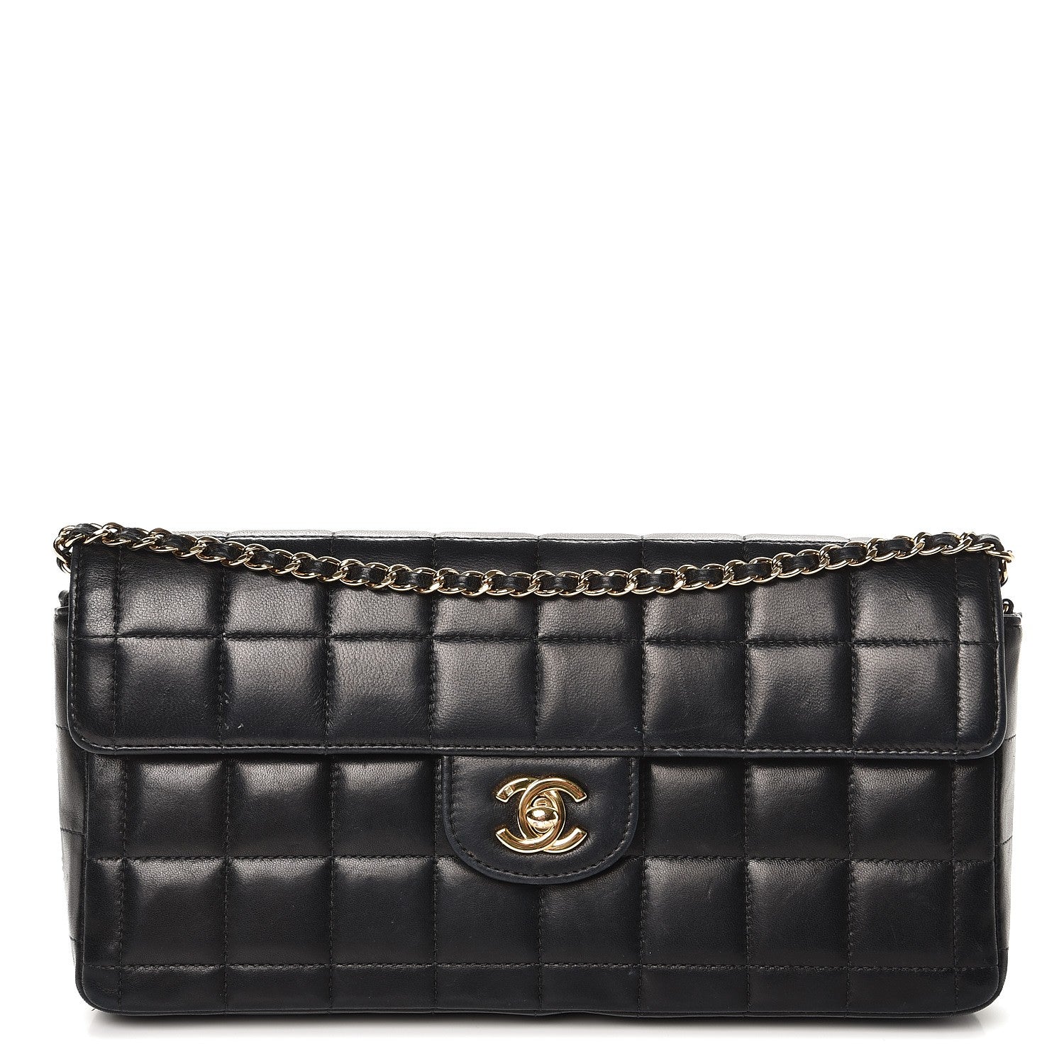 Chanel Lambskin East West Chocolate Bar Flap Black 1 of 13