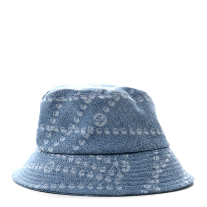 Chanel Denim Printed Bucket Hat S Blue 4 of 6