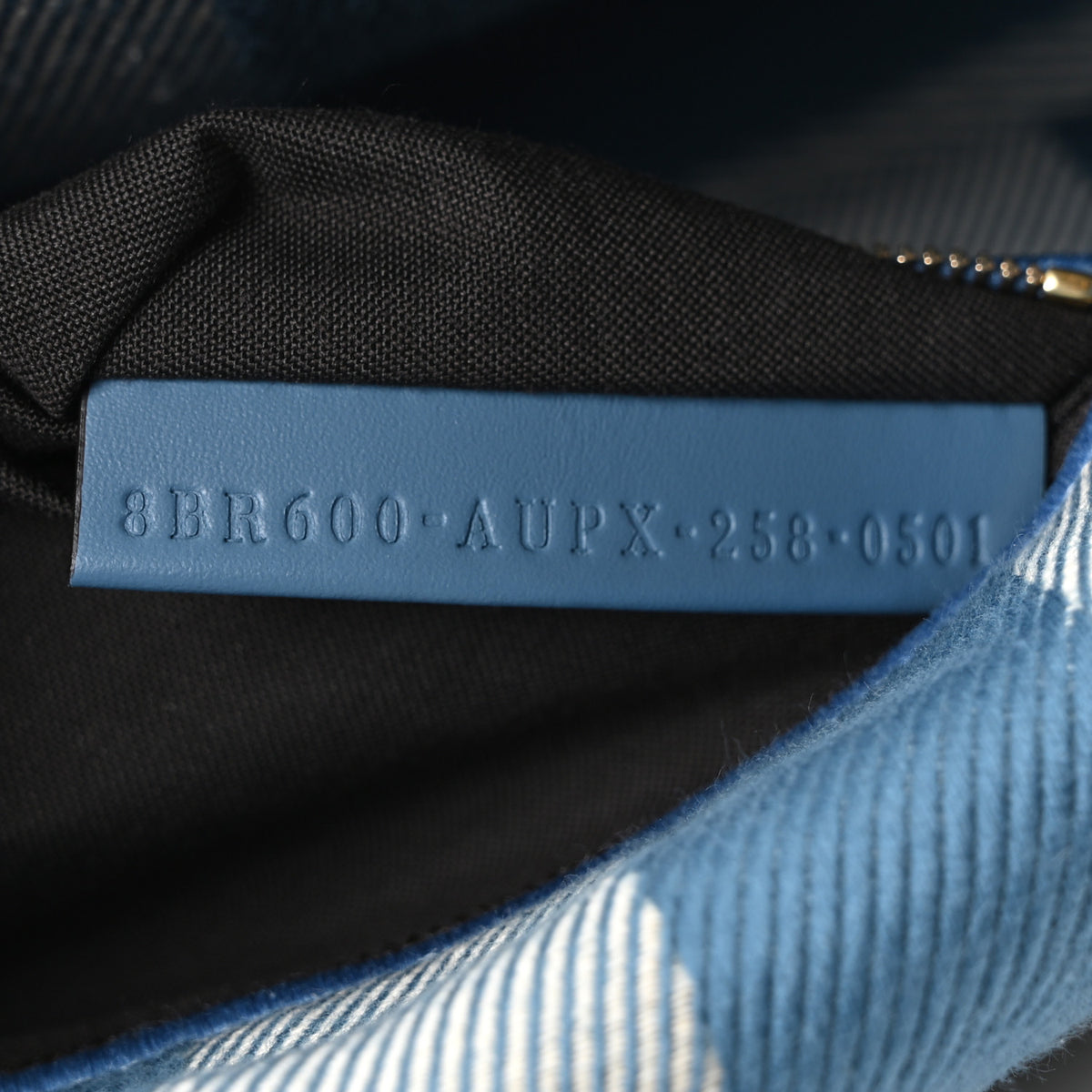 Denim Effect Fabric Jacquard FF Vitello Grace Mamma Baguette Blue