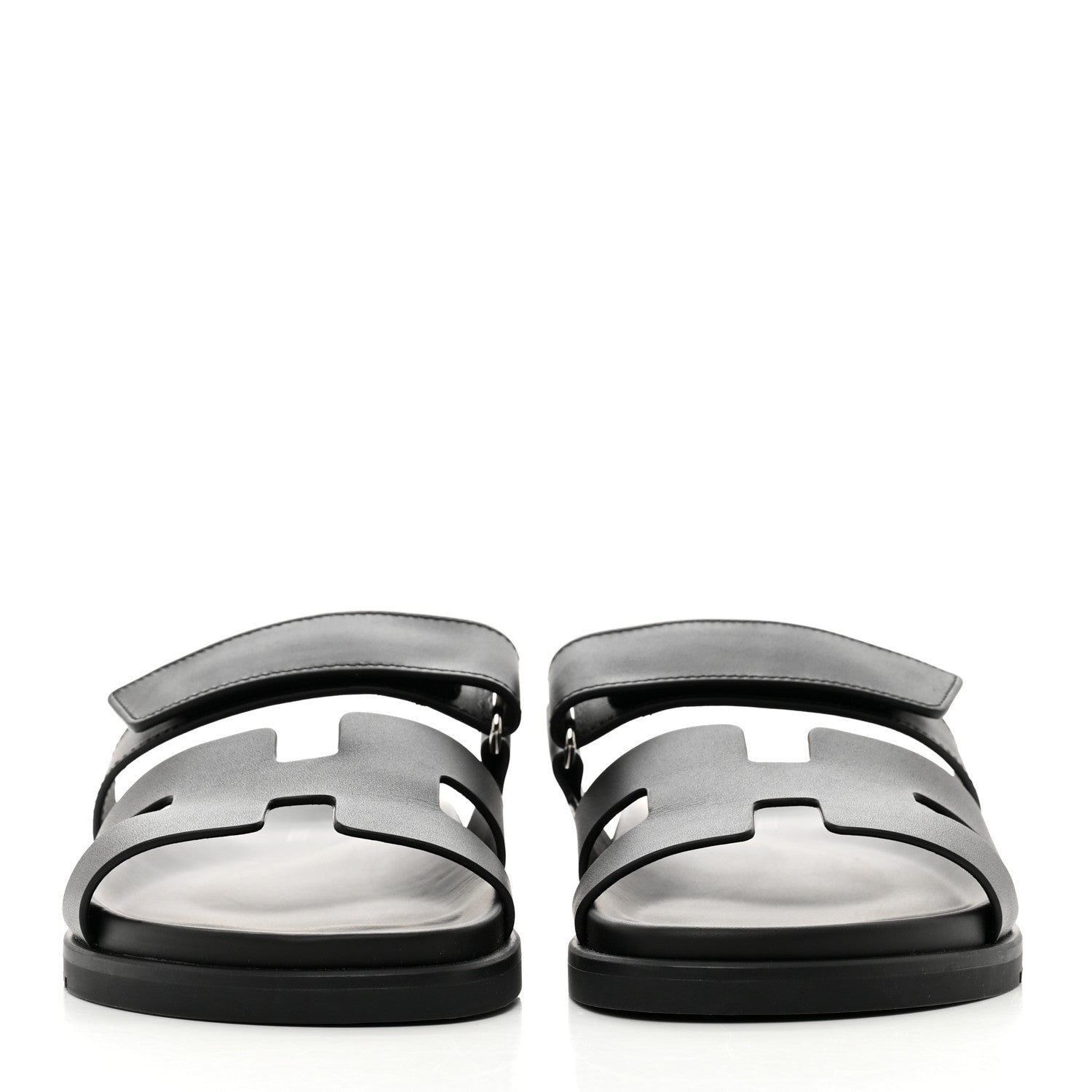 Hermes Calfskin Womens Chypre Sandals 38 Black 2 of 9