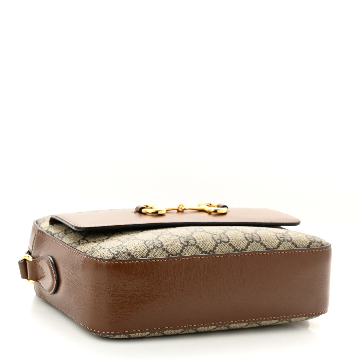 Gucci GG Supreme Monogram Small Horsebit 1955 Shoulder Bag Beige Brown Sugar 4 of 12
