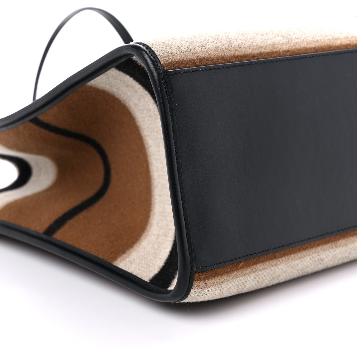 Burberry Wool Calfskin Medium Striped Freya Tote Brown 7 of 8