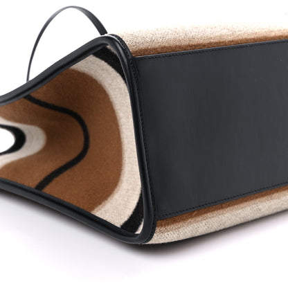 Burberry Wool Calfskin Medium Striped Freya Tote Brown 7 of 8