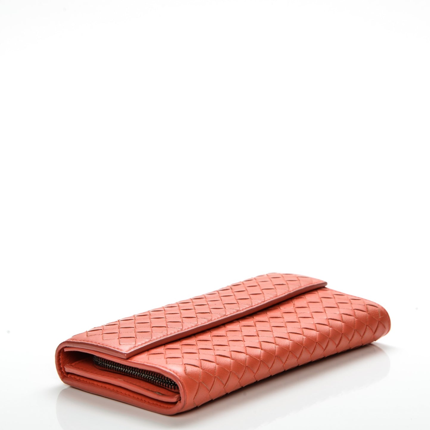 Nappa Intrecciato Continental Flap Wallet Magma