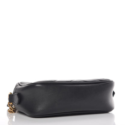 Gucci Calfskin Matelasse Mini GG Marmont Chain Shoulder Bag Black 4 of 15