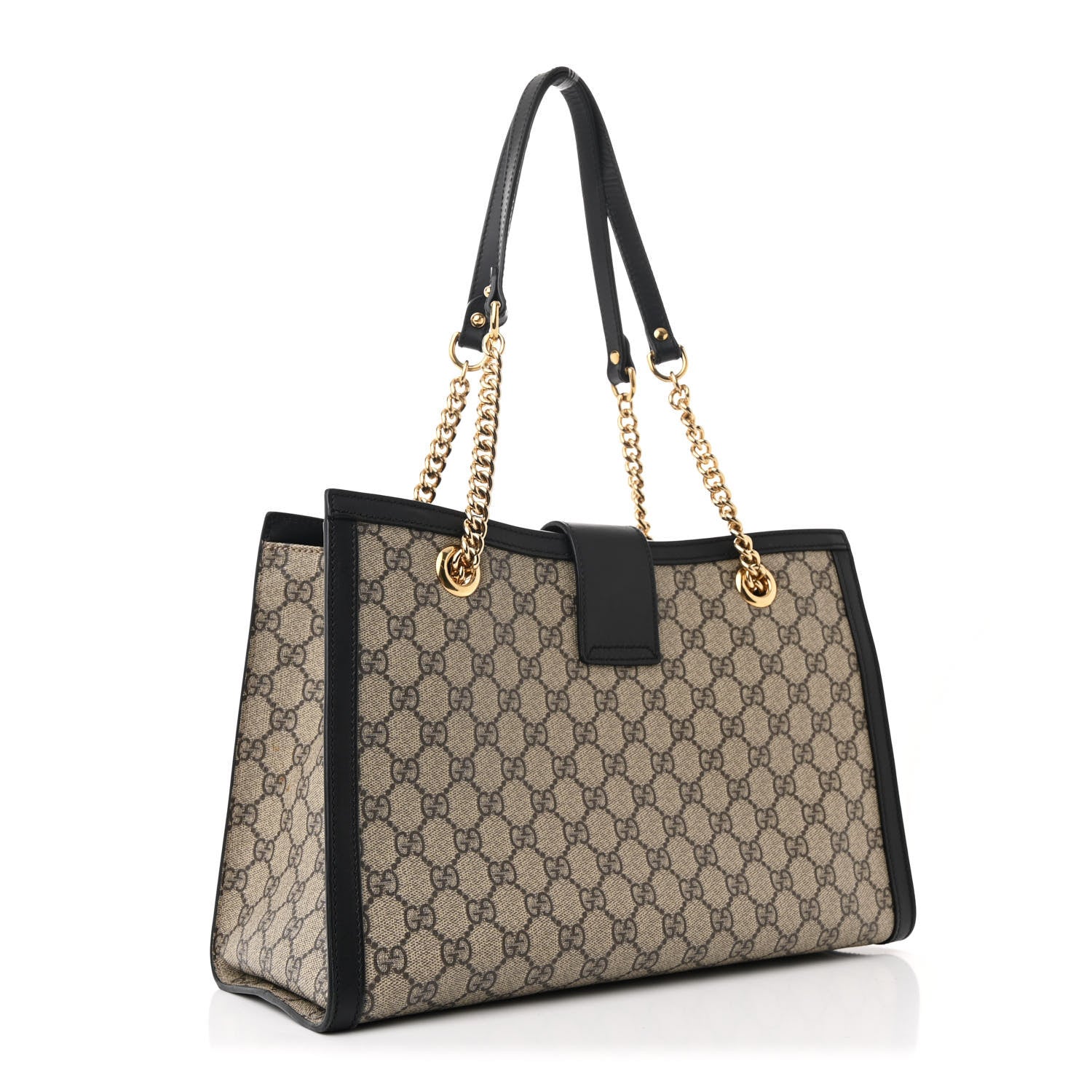 Gucci GG Supreme Monogram Medium Padlock Tote Black 3 of 11