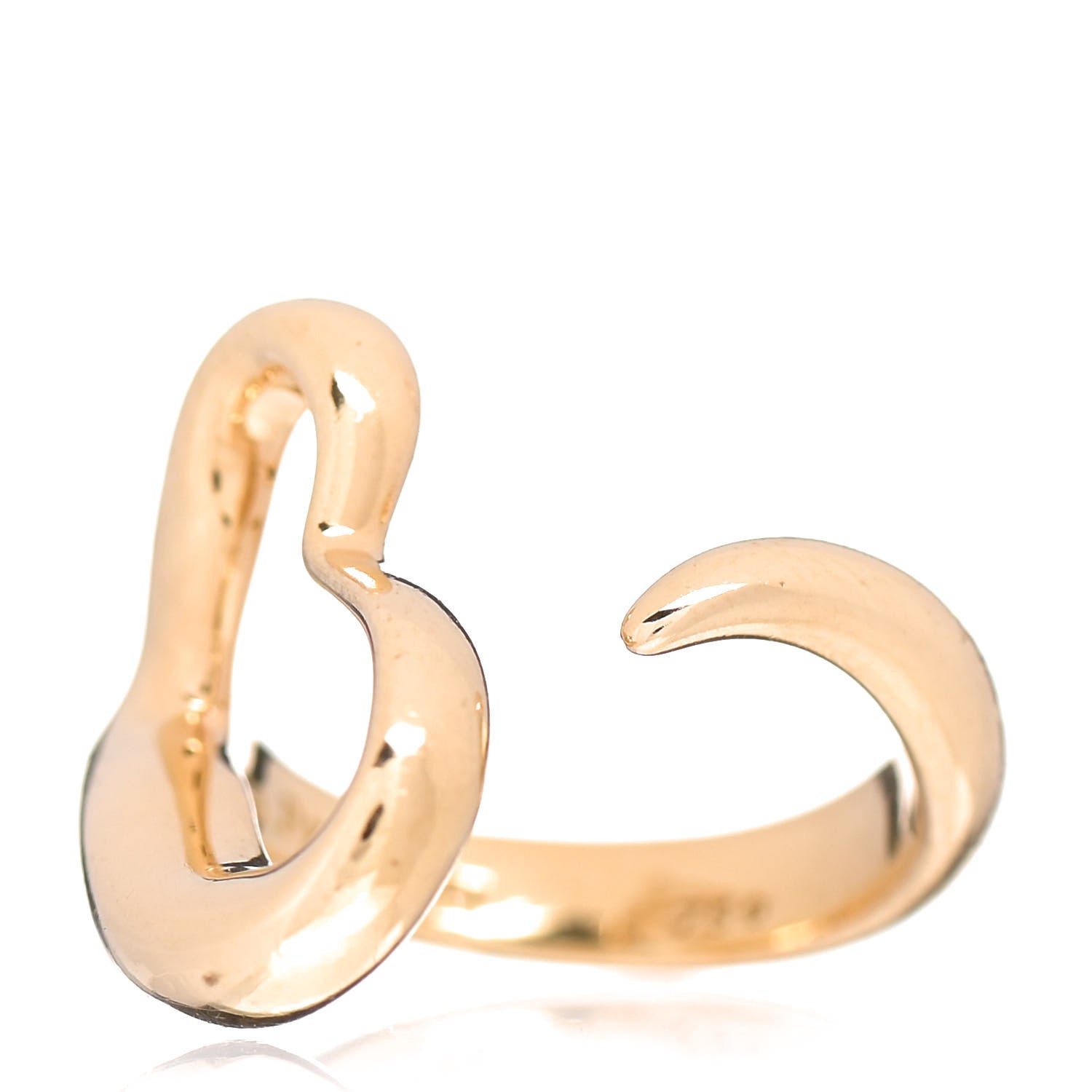 Tiffany 18K Yellow Gold Medium Elsa Peretti Open Heart Ring 49 5 3 of 5