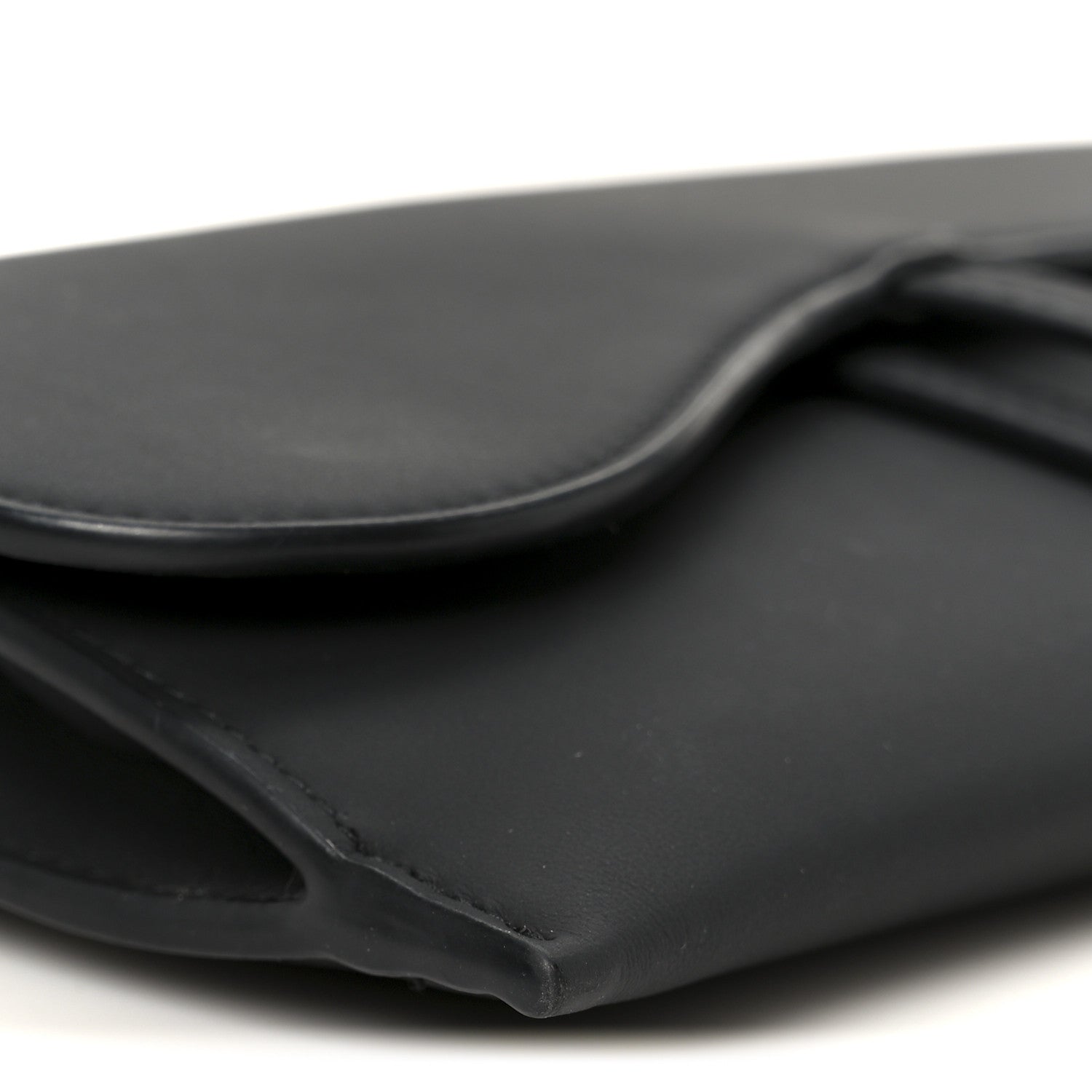 Christian Dior Ultra Matte Calfskin Saddle Chain Wallet Pouch Black 12 of 13