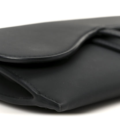 Christian Dior Ultra Matte Calfskin Saddle Chain Wallet Pouch Black 12 of 13