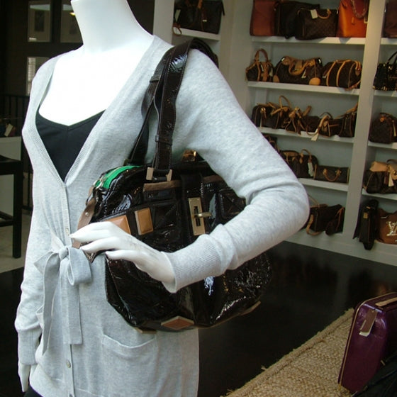 Patent Audra Contrast Dark Brown