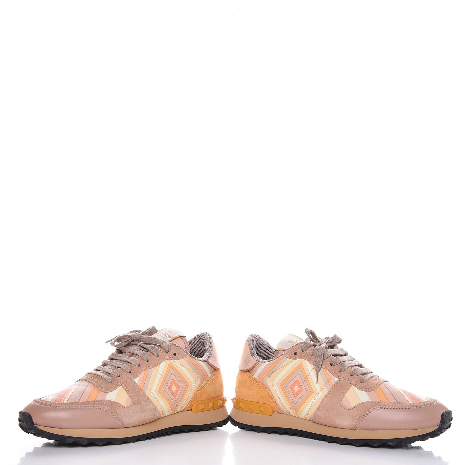 Valentino Garavani Suede Calfskin Native Couture 1975 Womens Rockrunner Sneakers 38.5 Multicolor 6 of 11
