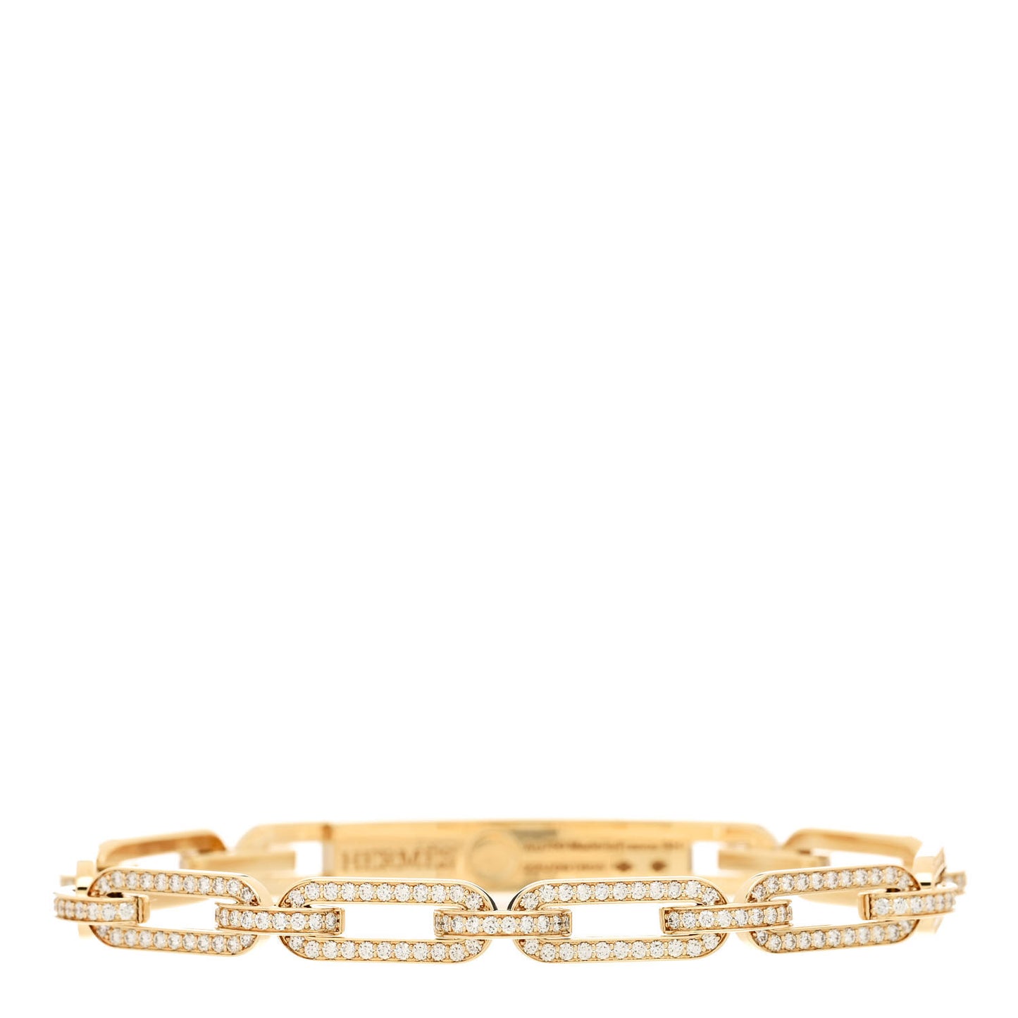 18K Yellow Gold Diamond Full Pave PM Kelly Chaine Bracelet SH