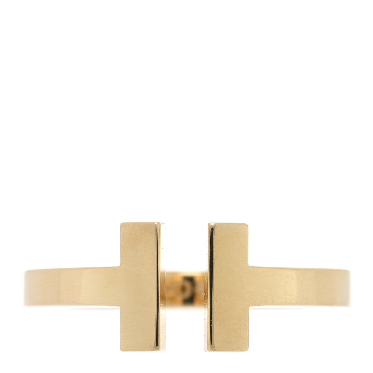 Tiffany 18K Yellow Gold T Square Ring 48 4.5 1 of 4
