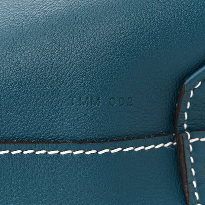 Hermes Veau Sikkim Taurillon Clemence Double Sens 36 Reversible Tote Colvert Bleu Atoll 11 of 17