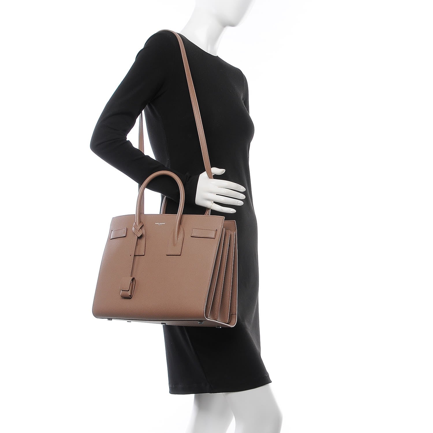 Saint Laurent Grained Calfskin Small Sac De Jour Old Rose 2 of 9