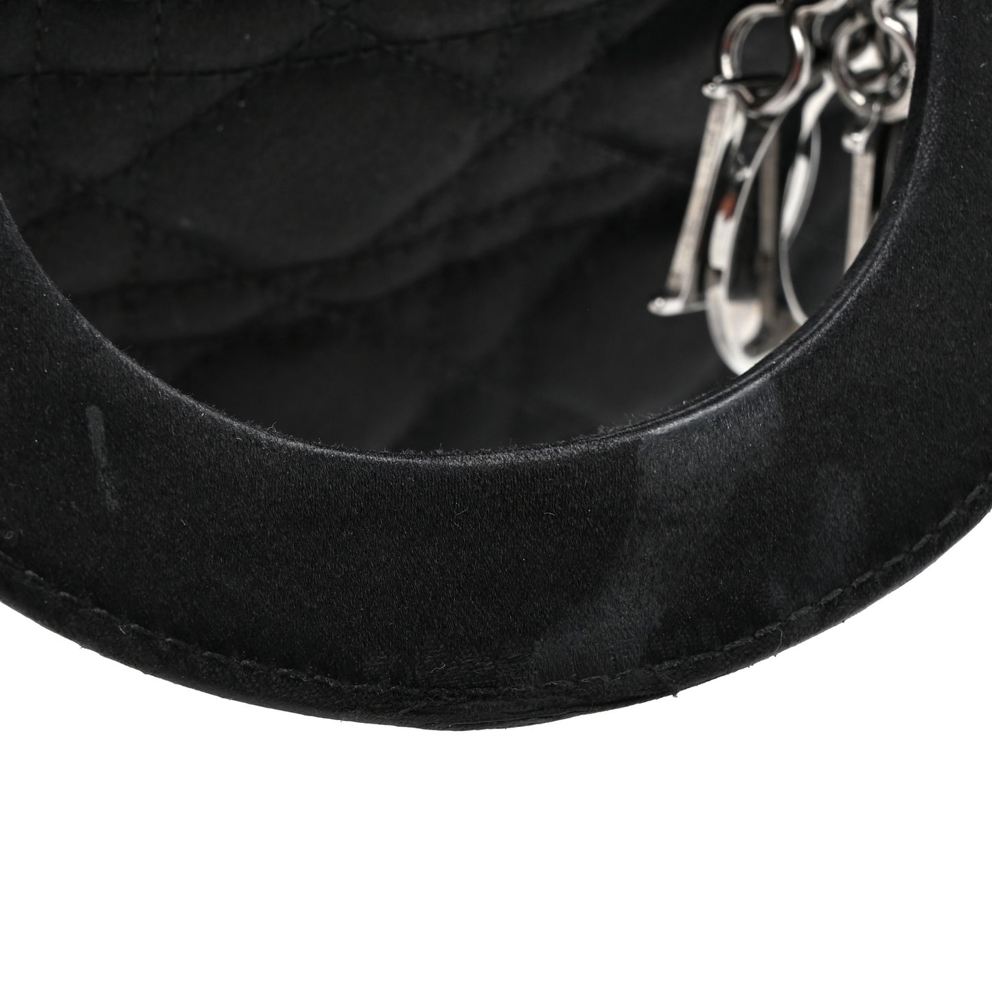 Satin Cannage Mini Lady Dior Black