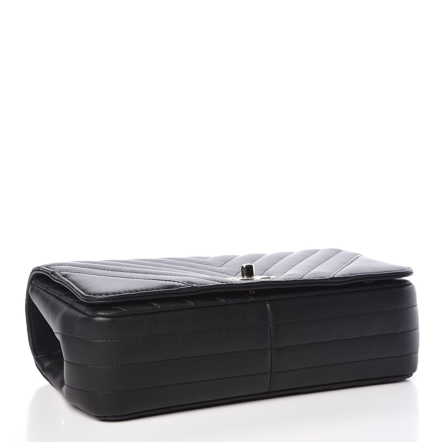 Chanel Calfskin Chevron Quilted Statement Flap Black 5 of 11
