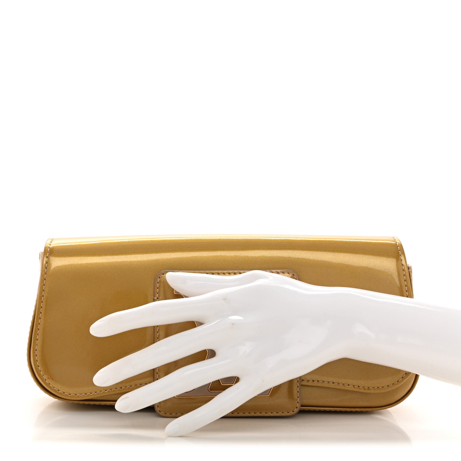 Louis Vuitton Patent Sobe Clutch Beige Poudre 2 of 12