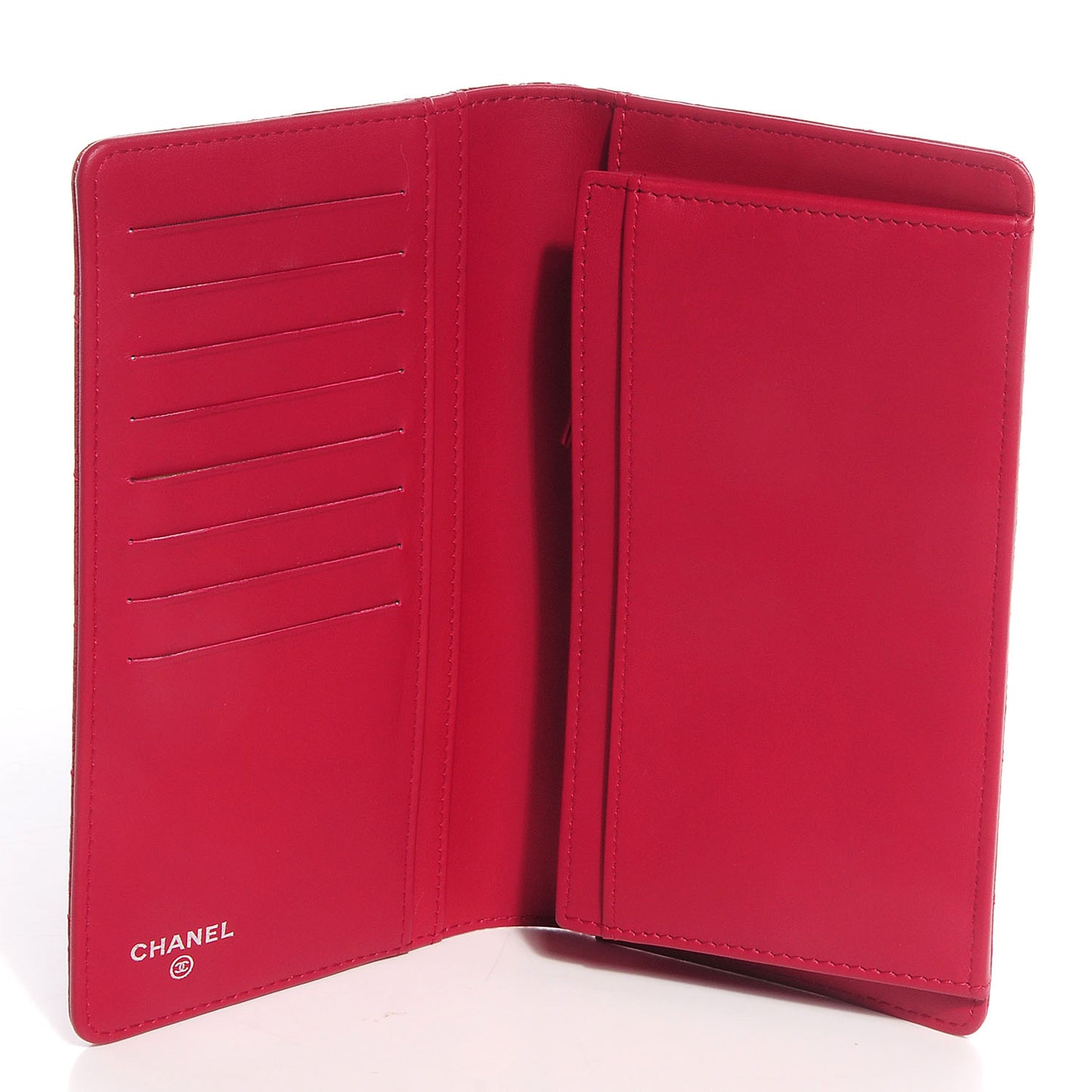 Distressed Patent Yen Wallet Dark Pink