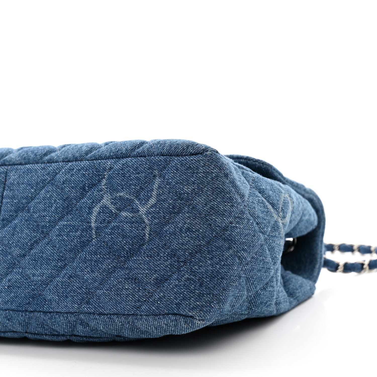 Chanel Denim Quilted CC Print Jumbo Single Flap Blue 10 of 10