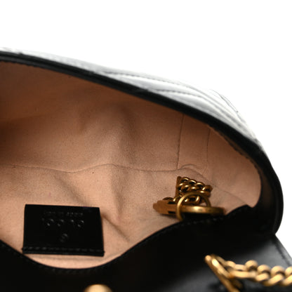 Gucci Calfskin Matelasse Super Mini GG Marmont Shoulder Bag Black 5 of 10