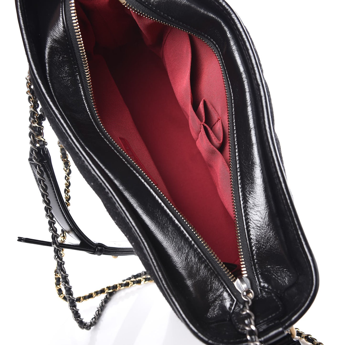 Felt Calfskin Quilted Medium Gabrielle Hobo Black