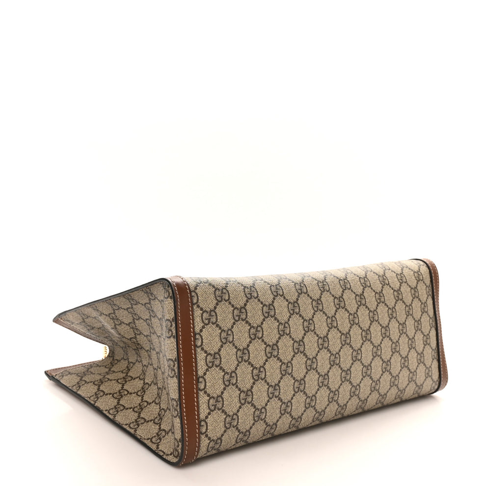 Gucci GG Supreme Monogram Medium Padlock Tote Beige Cuir 1880481 ...