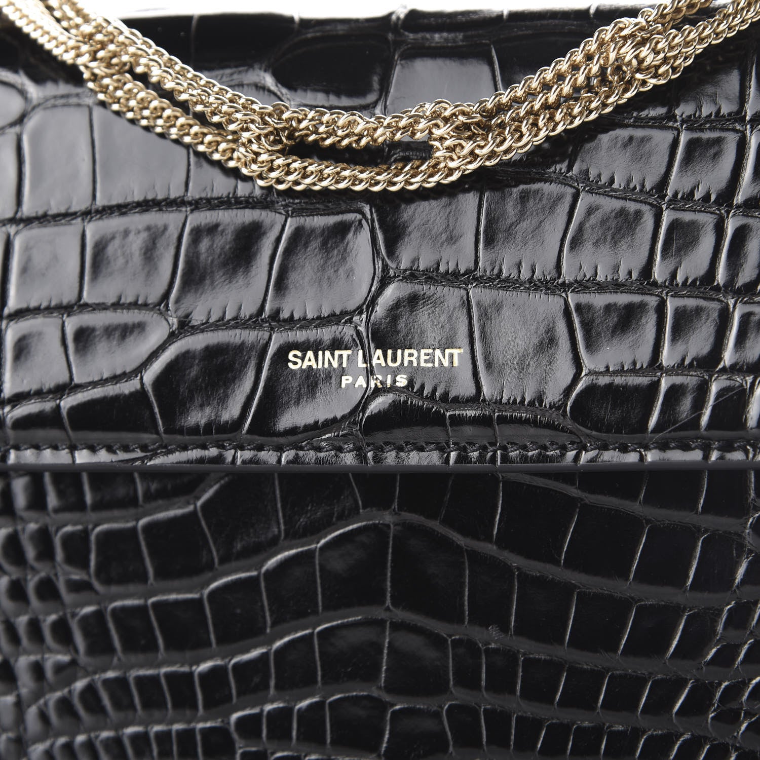 Saint Laurent Alligator Small Pochette Black 8 of 8