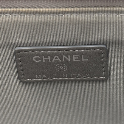 Chanel Metallic Lambskin Quilted Clutch With Chain Silver 7 of 14