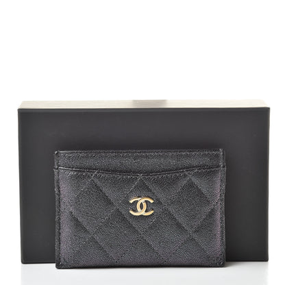 Chanel Iridescent Caviar Quilted Card Holder Black 9 of 9