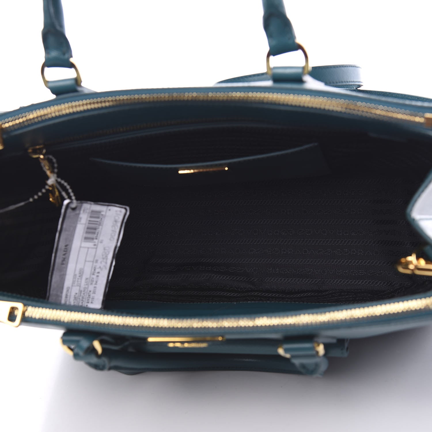 Prada Saffiano Lux Galleria Front Pocket Tote Ottanio 4 of 9