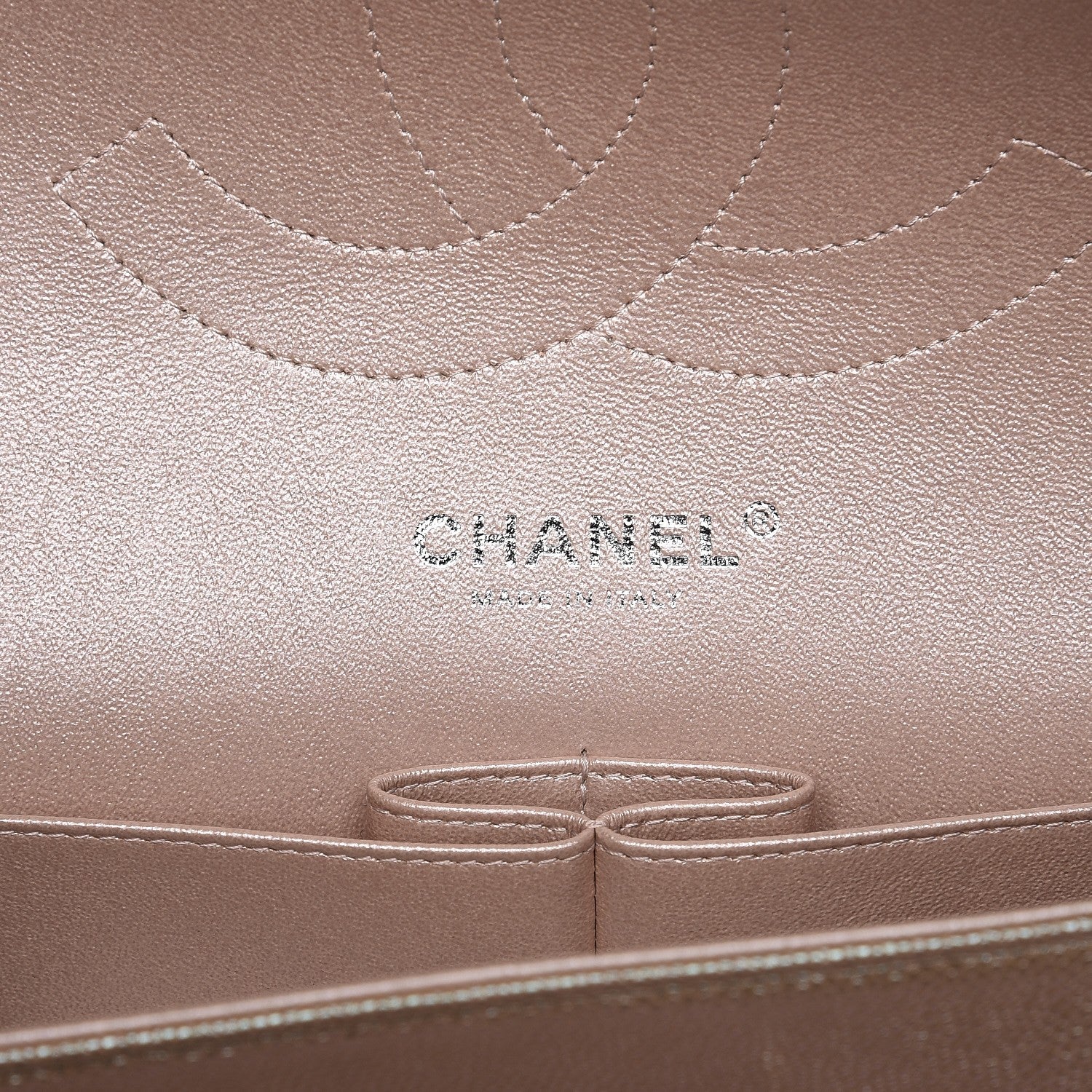Chanel Metallic Caviar Chevron Quilted Jumbo Double Flap Light Gold 6 of 7