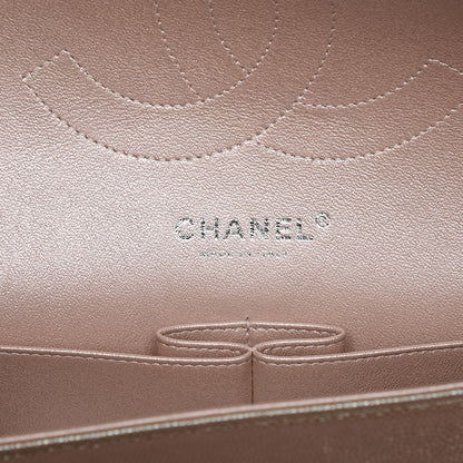 Chanel Metallic Caviar Chevron Quilted Jumbo Double Flap Light Gold 6 of 7