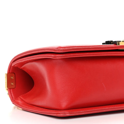 Chanel Lambskin Embossed Medium Boy Cube Flap Red 5 of 15