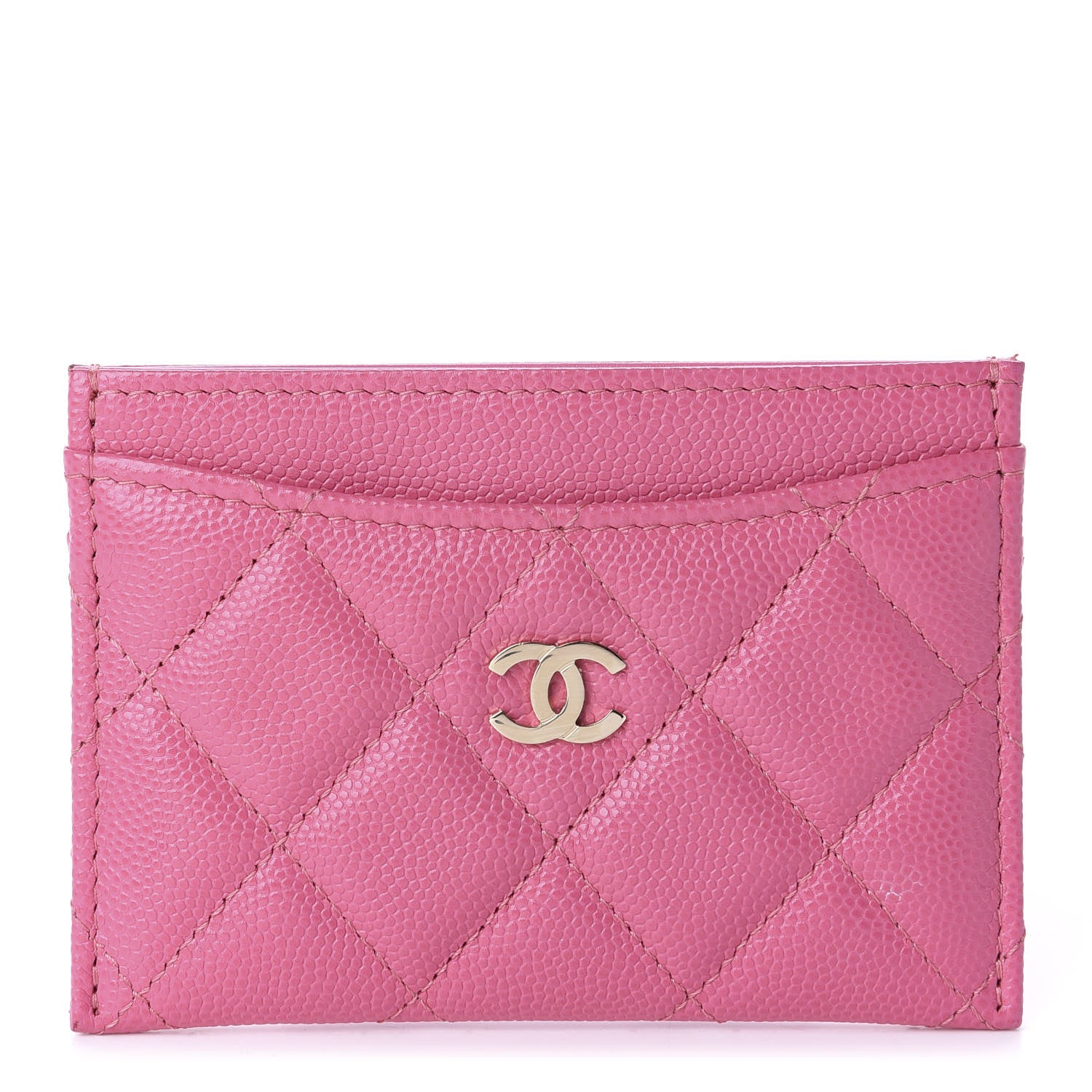 Chanel Caviar Quilted Card Holder Pink 1 of 11