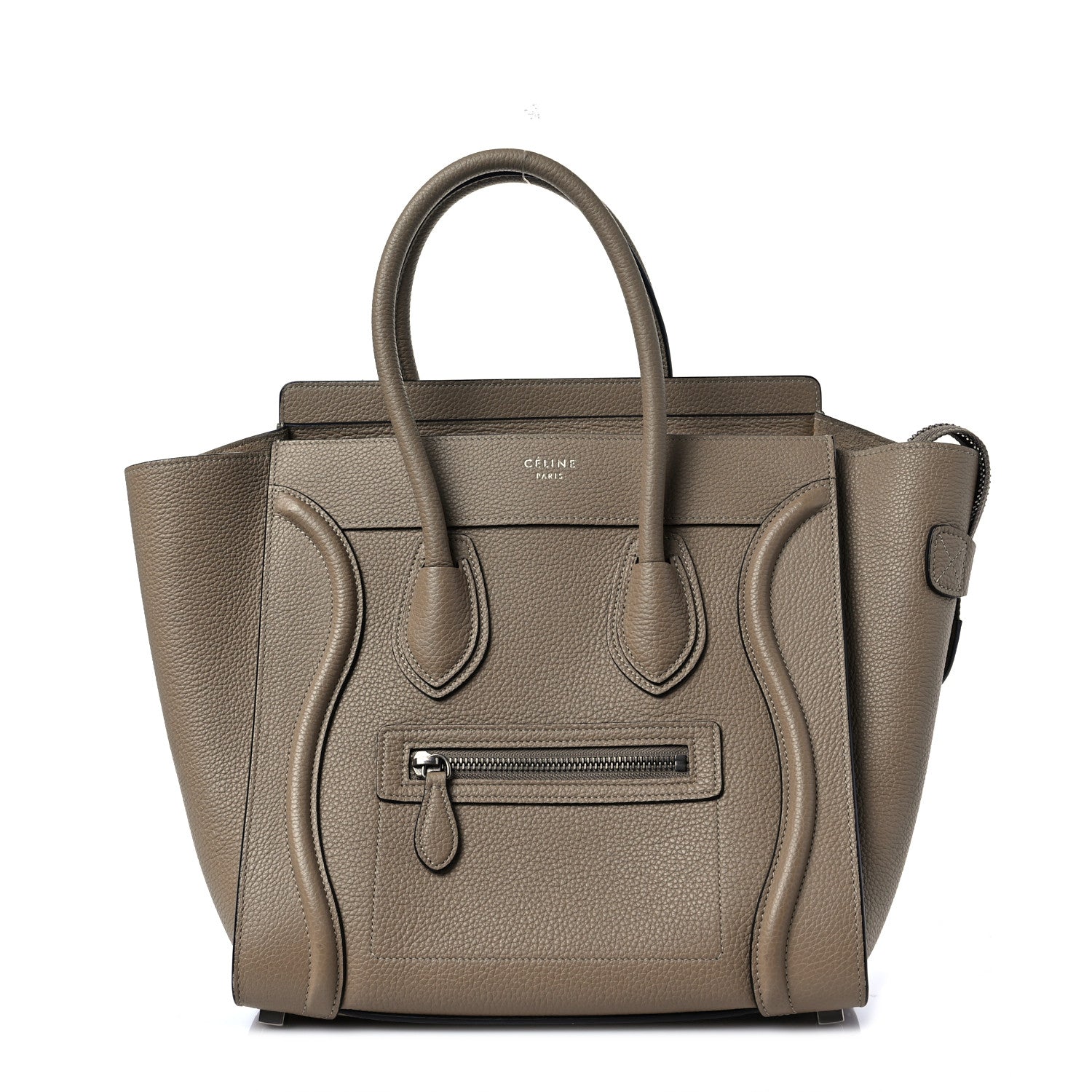 Celine Drummed Calfskin Micro Luggage Souris 1 of 8