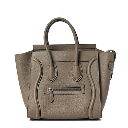 Celine Drummed Calfskin Micro Luggage Souris 1 of 8