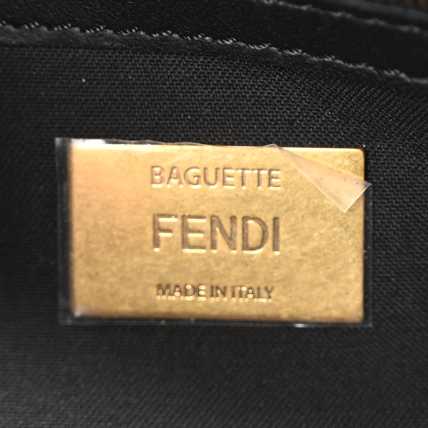 Fendi Nappa FF 1974 Embossed Baguette Black 6 of 9
