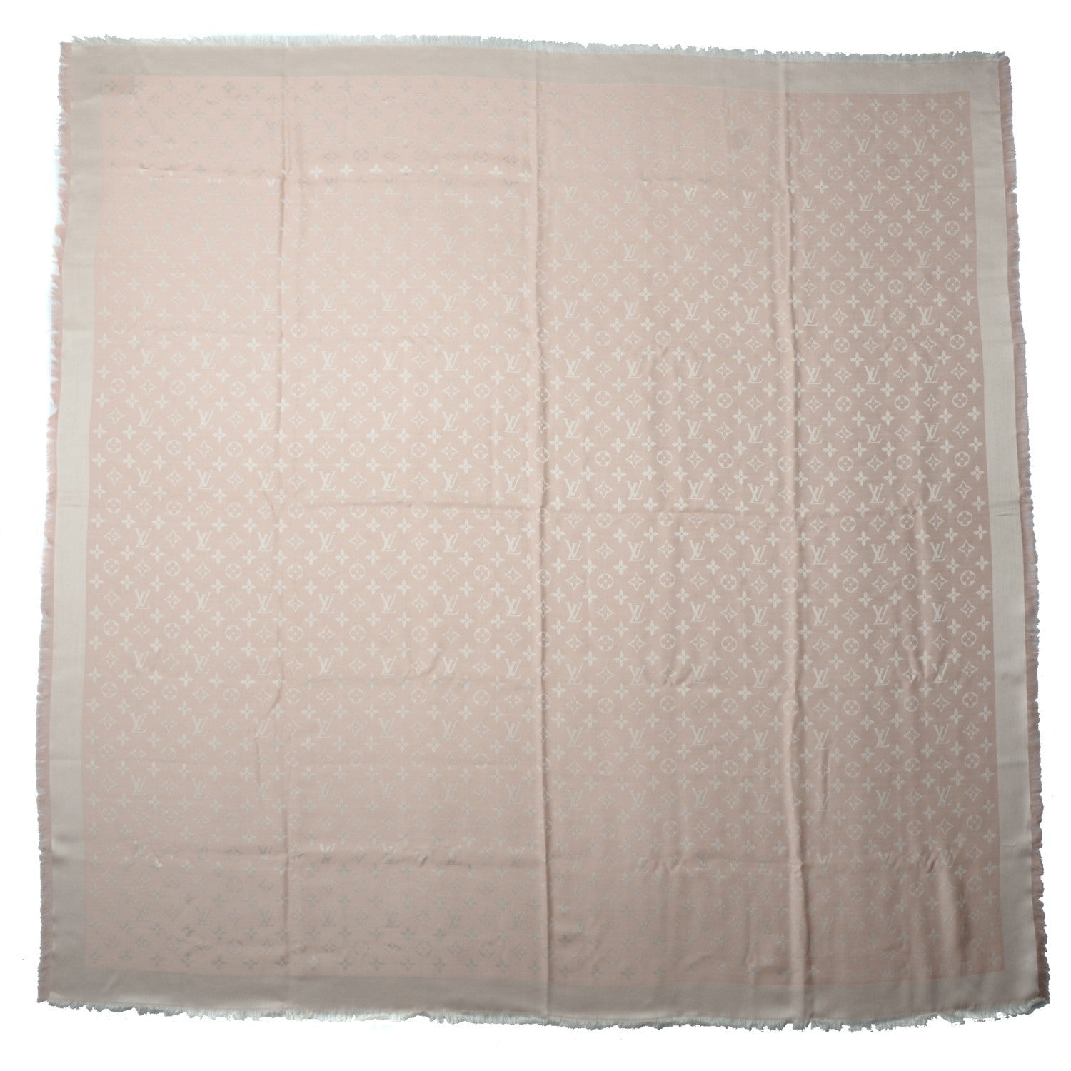 Louis Vuitton Silk Wool Monogram Denim Shawl Rose 3 of 6