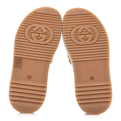 Gucci Canvas GG Monogram Angelina Platform Slide Sandals 36.5 Beige Ruggine 6 of 9