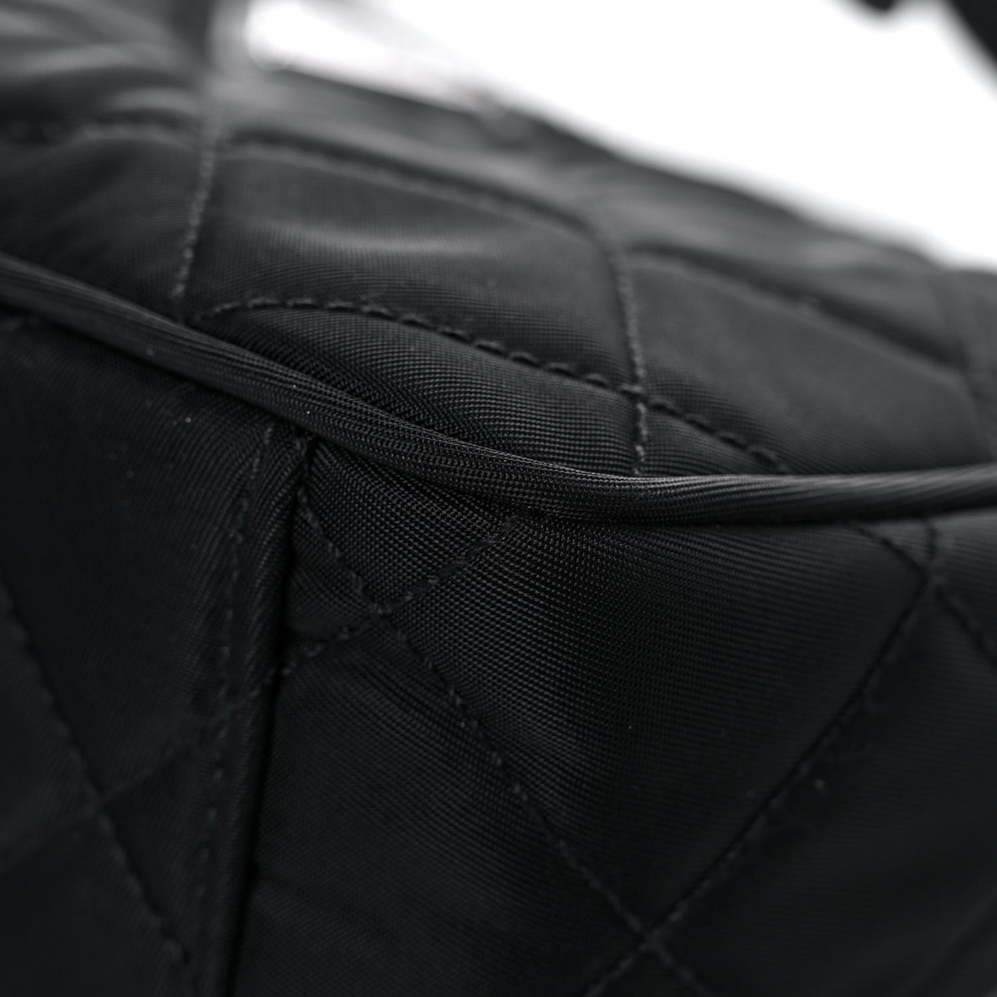 Nylon Tessuto Impuntu Quilted Crossbody Bag Black