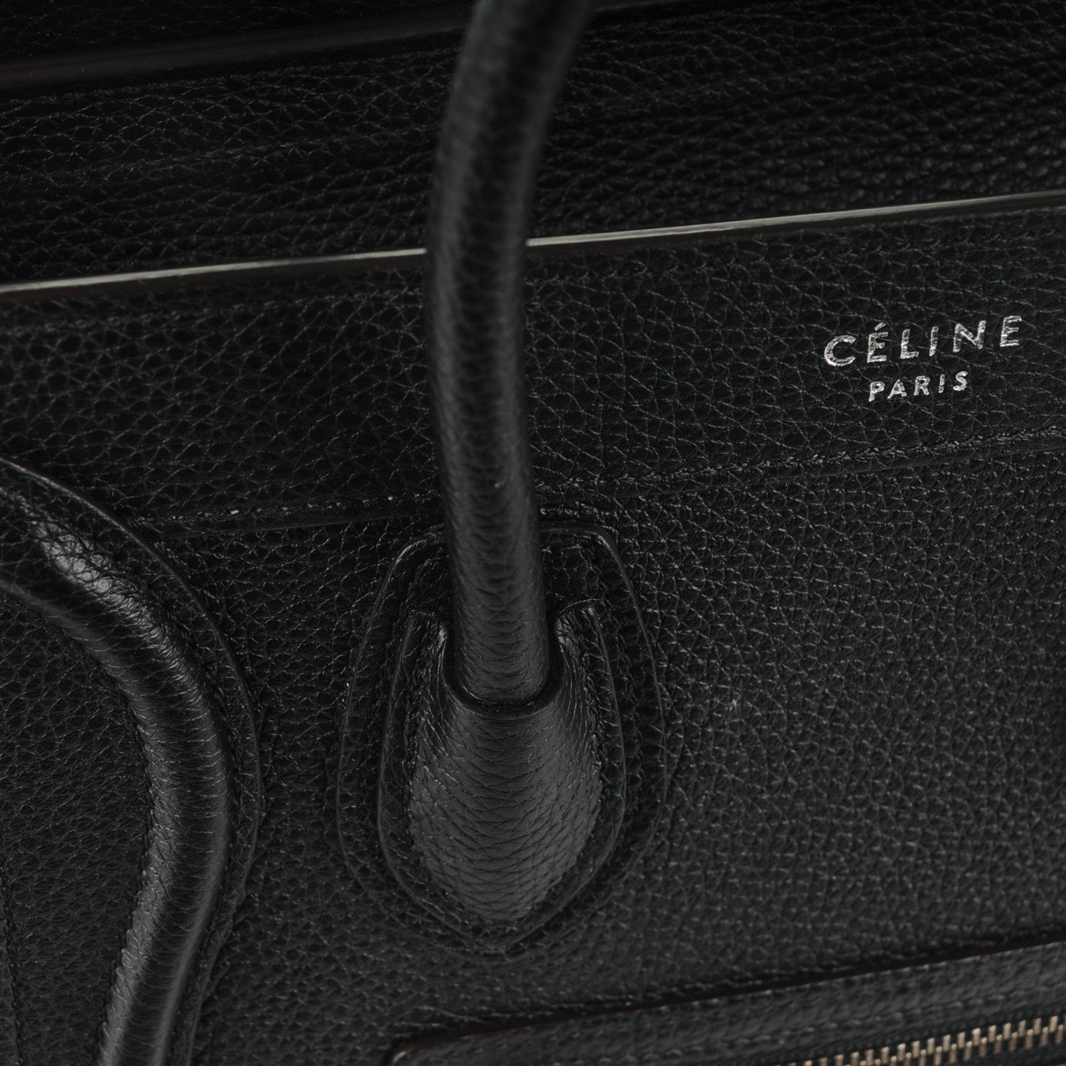 Celine Drummed Calfskin Nano Luggage Black 8 of 12