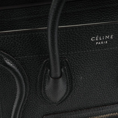 Celine Drummed Calfskin Nano Luggage Black 8 of 12