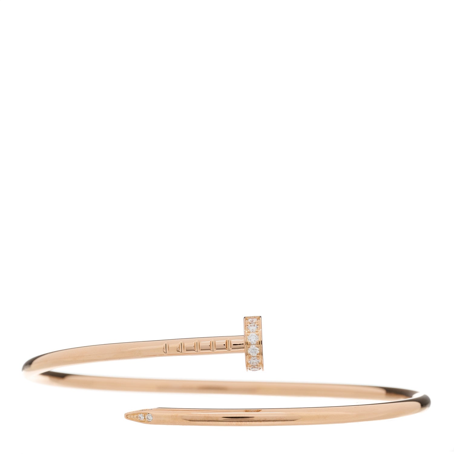 Cartier 18K Pink Gold Diamond Small Juste Un Clou Bracelet 15 1 of 4