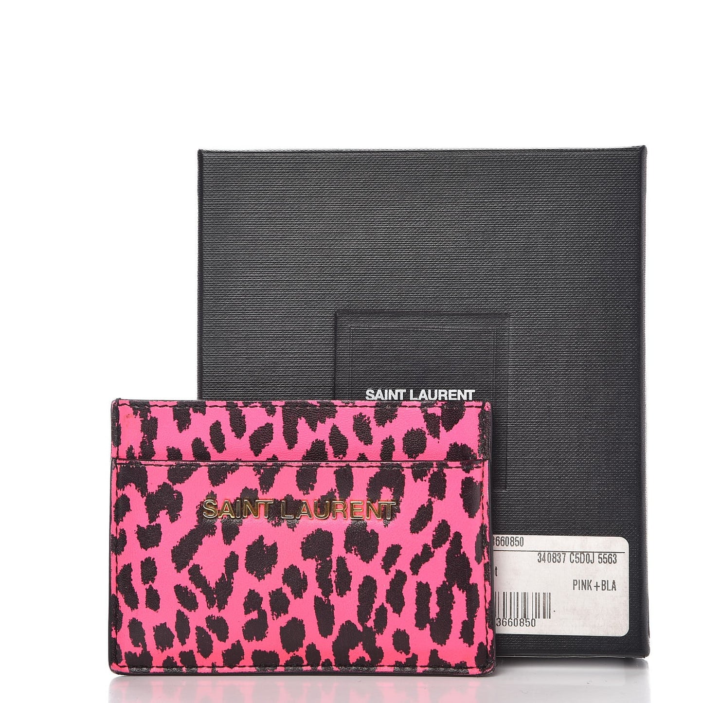 Grain De Poudre Classic Letters Credit Card Case Fuchsia Black