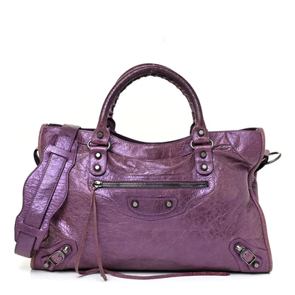 Balenciaga Agneau Classic Hardware City Metallic Purple 3 of 18