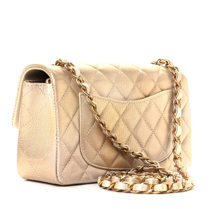 Chanel Metallic Goatskin Quilted Mini Rectangular Flap Gold 3 of 11