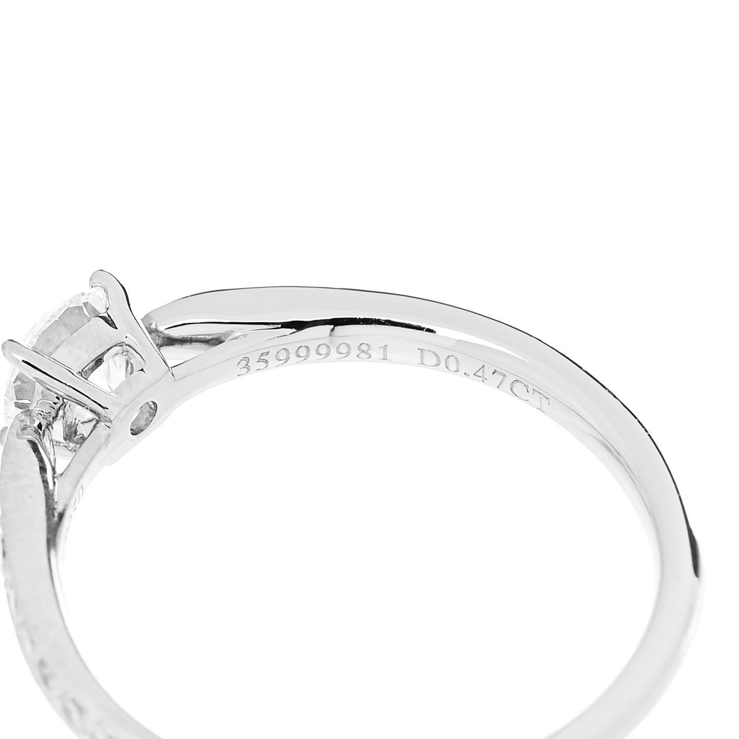 Platinum Diamond .47ct Round Brilliant Harmony Engagement Ring 51 5.75
